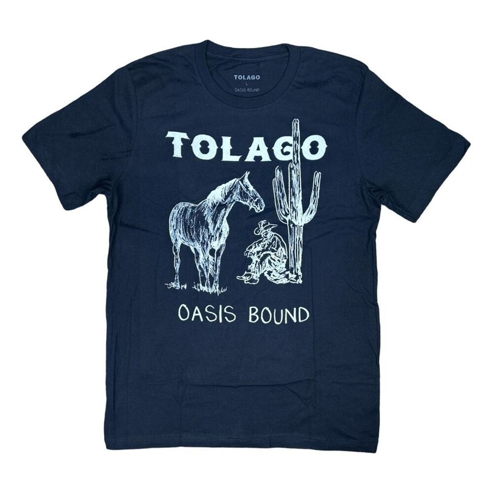 Tolago Way Out West Oasis Bound Crew Neck Tee - Size Large - Black